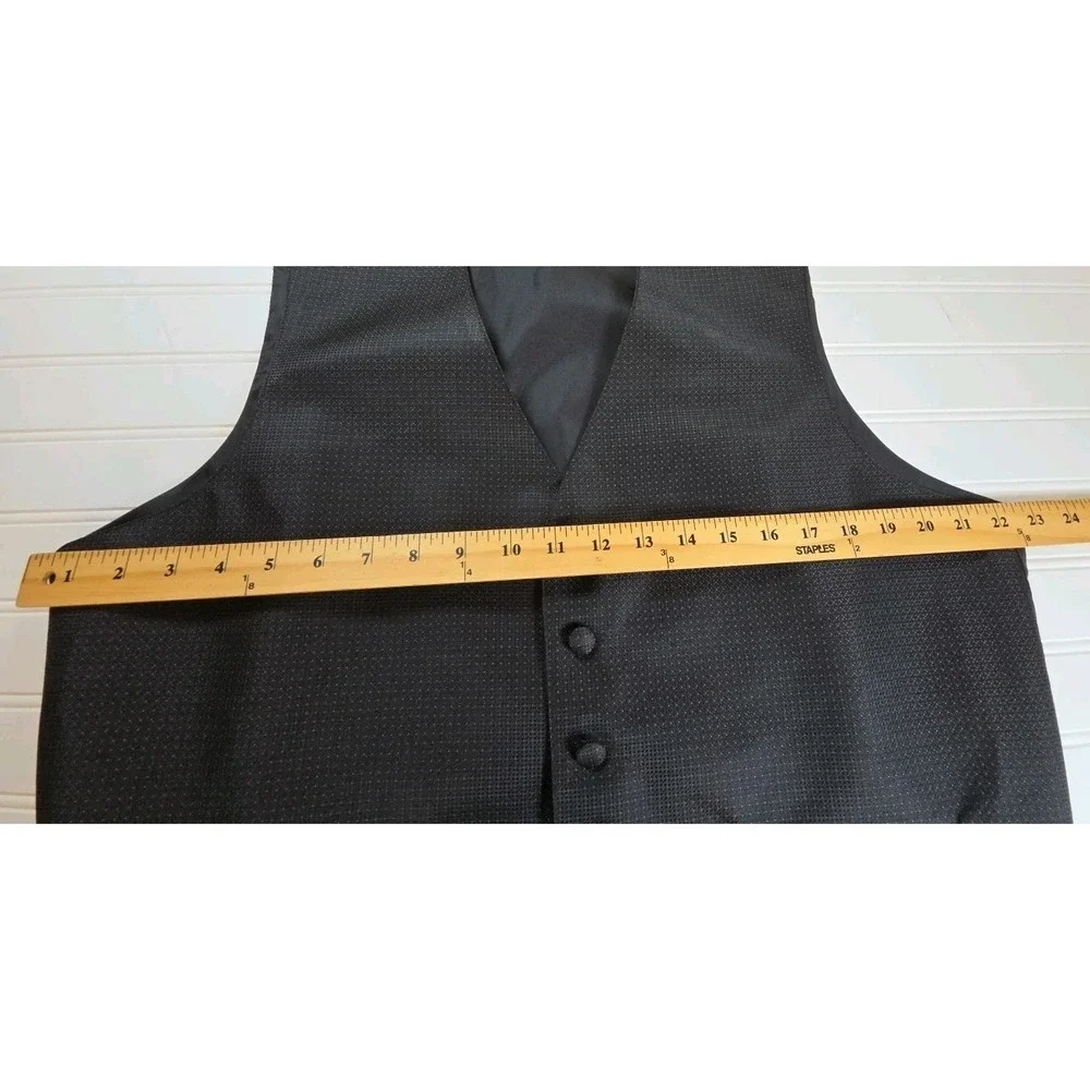 Vtg LAUREN‎ RALPH LAUREN MEN'S LARGE FORMAL DRESS VEST POLYESTER USA GEOMETRIC